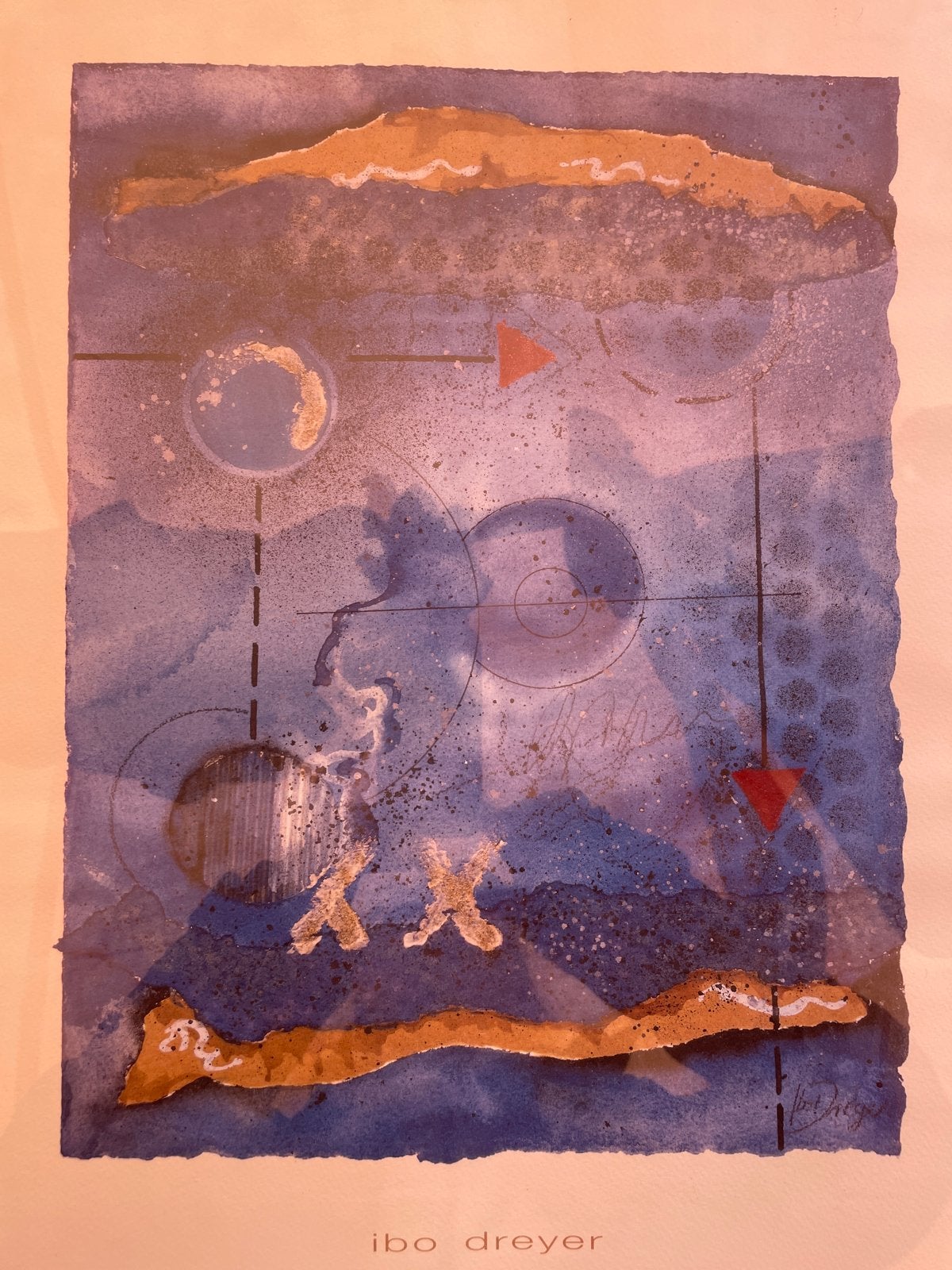 Abstracte aquarel van Ibo Dreyer, Antiek en Kunst, Ophalen