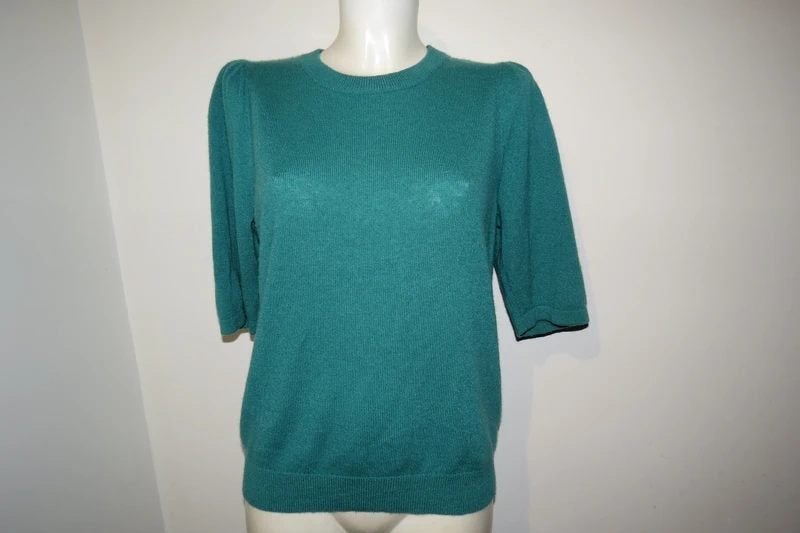 Notshy Cashmere cruise groene cashmere trui pof mouw L, Maat 38/40 (M), Verzenden, Zo goed als nieuw, Notshy Cashmere