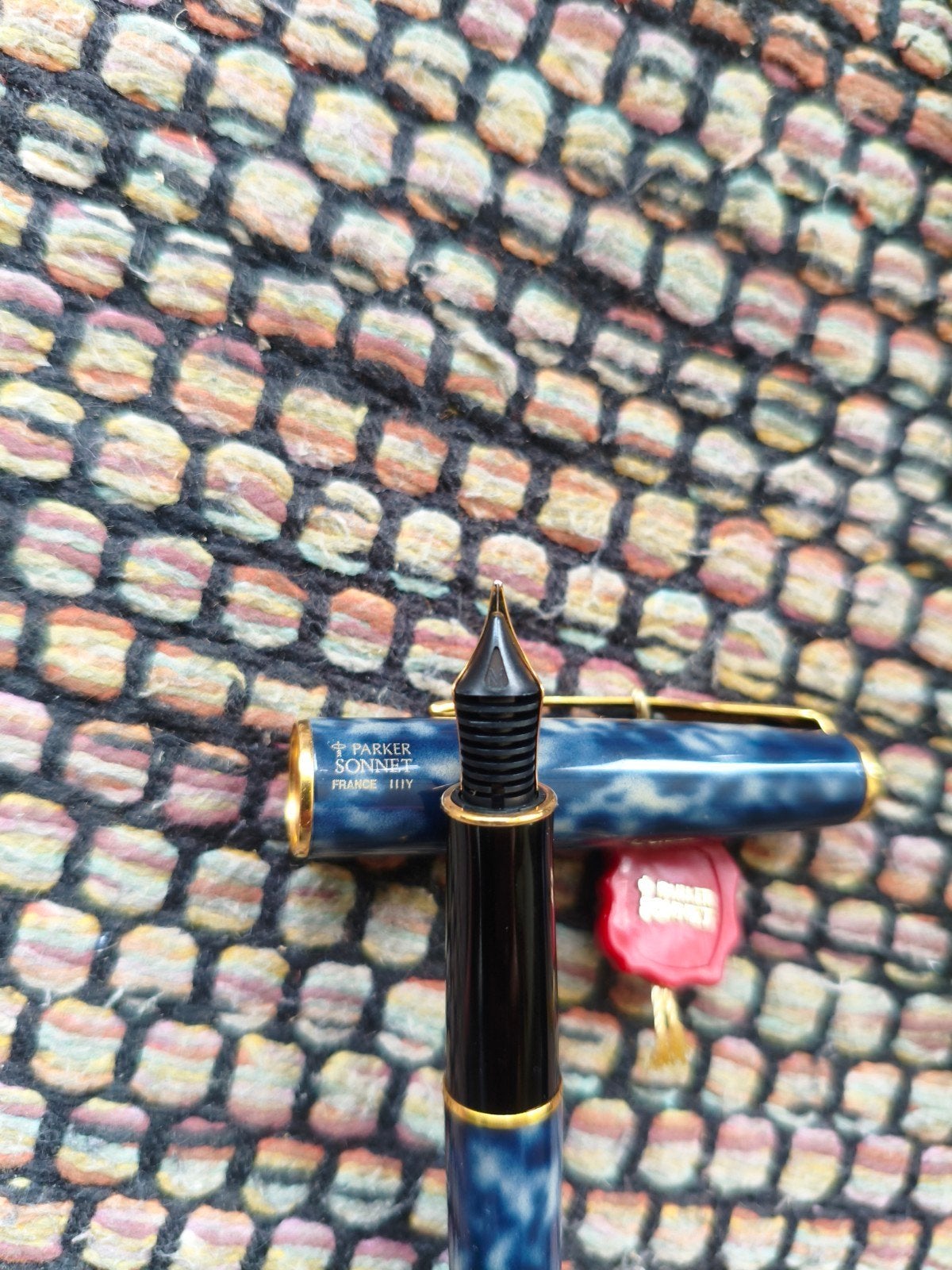 Parker Sonnet 18K, Ophalen of Verzenden, Blauw, Overige materialen