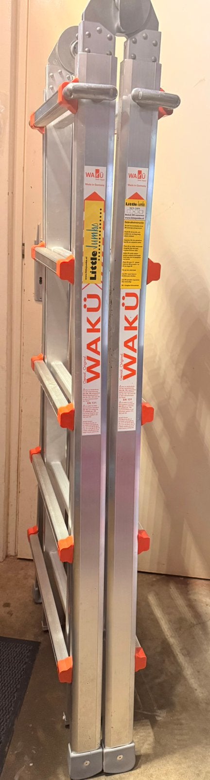 Waku 4x5 multifunctionele vouwladder (nieuw), Ophalen of Verzenden, Nieuw, 2 tot 4 meter
