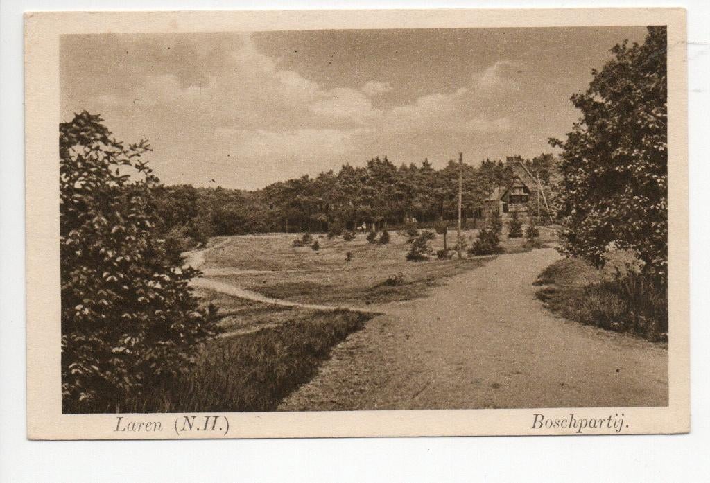 Laren. N.H.  Boschpartij.  **, Verzenden, 1920 tot 1940, Ongelopen, Noord-Holland
