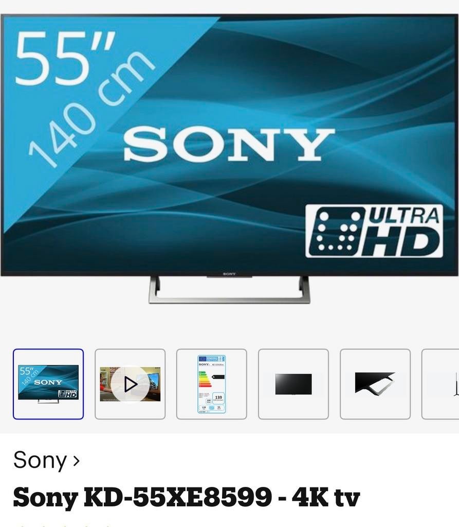 Sony KD-55XE8599 - 4K Smart TV (55 inch), Ophalen of Verzenden, Zo goed als nieuw