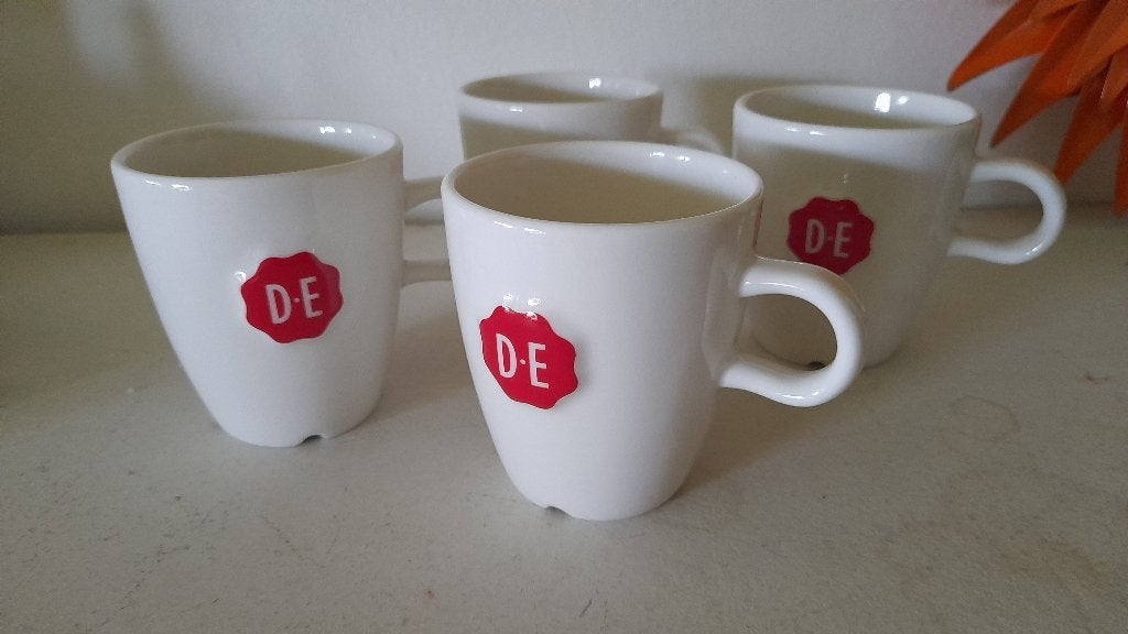 4 DE Senseo mokken, Overige merken, Keramiek, Zo goed als nieuw, Overige stijlen