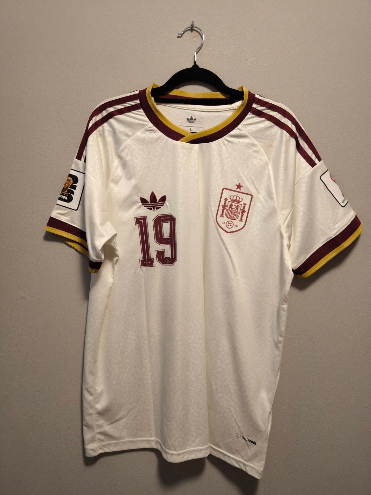 Uitshirt Spanje WK 2026 #19 Lamine Yamal, Maat L, Verzenden, Zo goed als nieuw, Shirt
