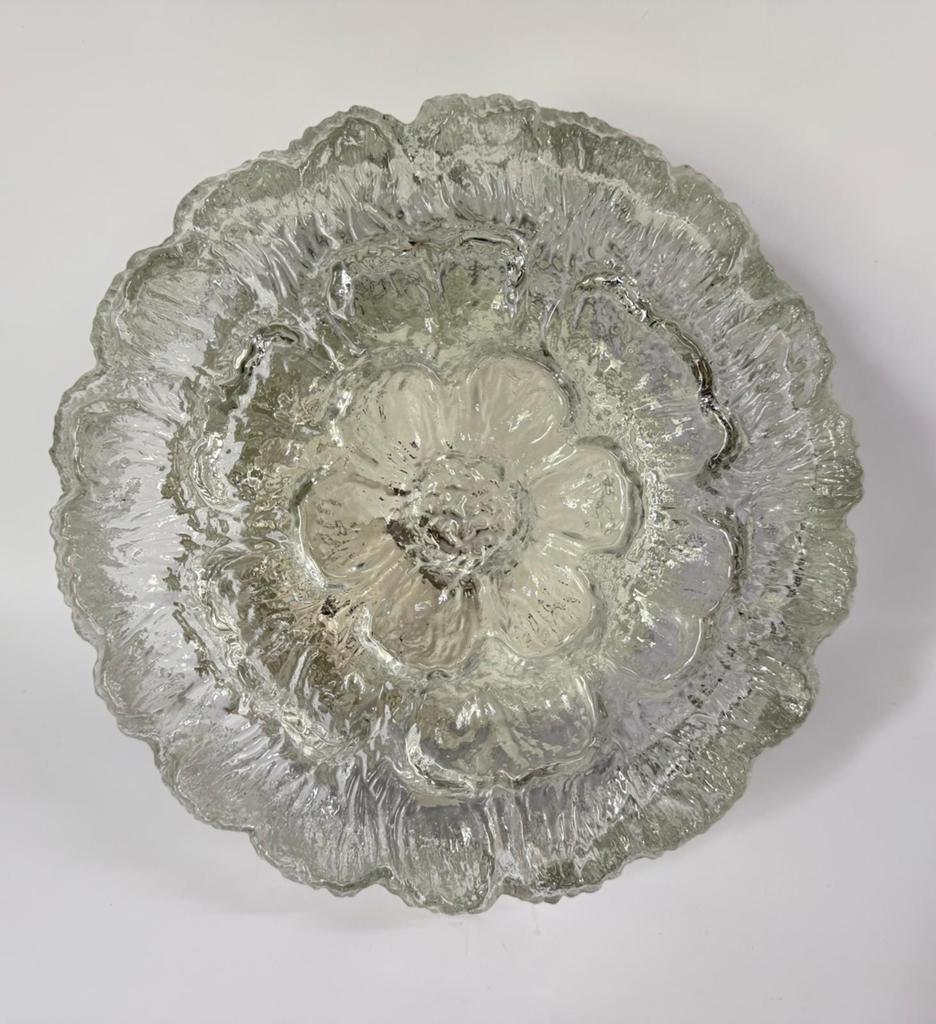 Vintage ronde helder persglas Doria Ø 25 cm Mid Century, Huis en Inrichting, Ophalen of Verzenden, Zo goed als nieuw, Glas, Mid Century