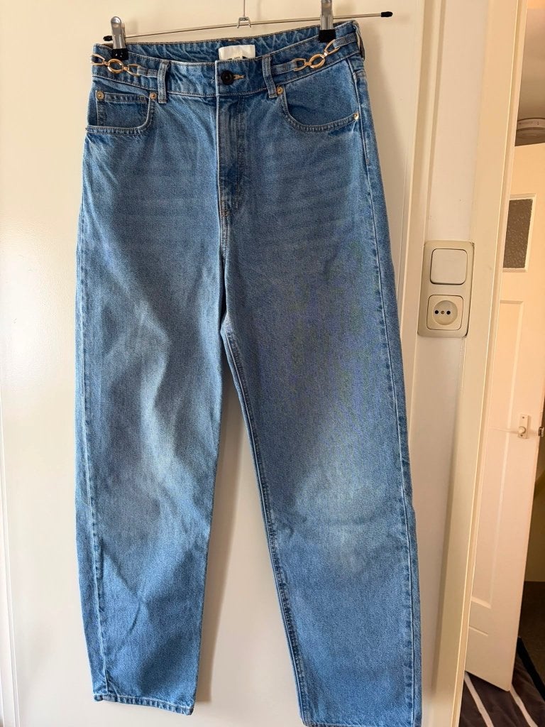 Blauwe jeans van H&M, maat 38, Kleding | Dames, H&M, Blauw, Ophalen of Verzenden, Zo goed als nieuw