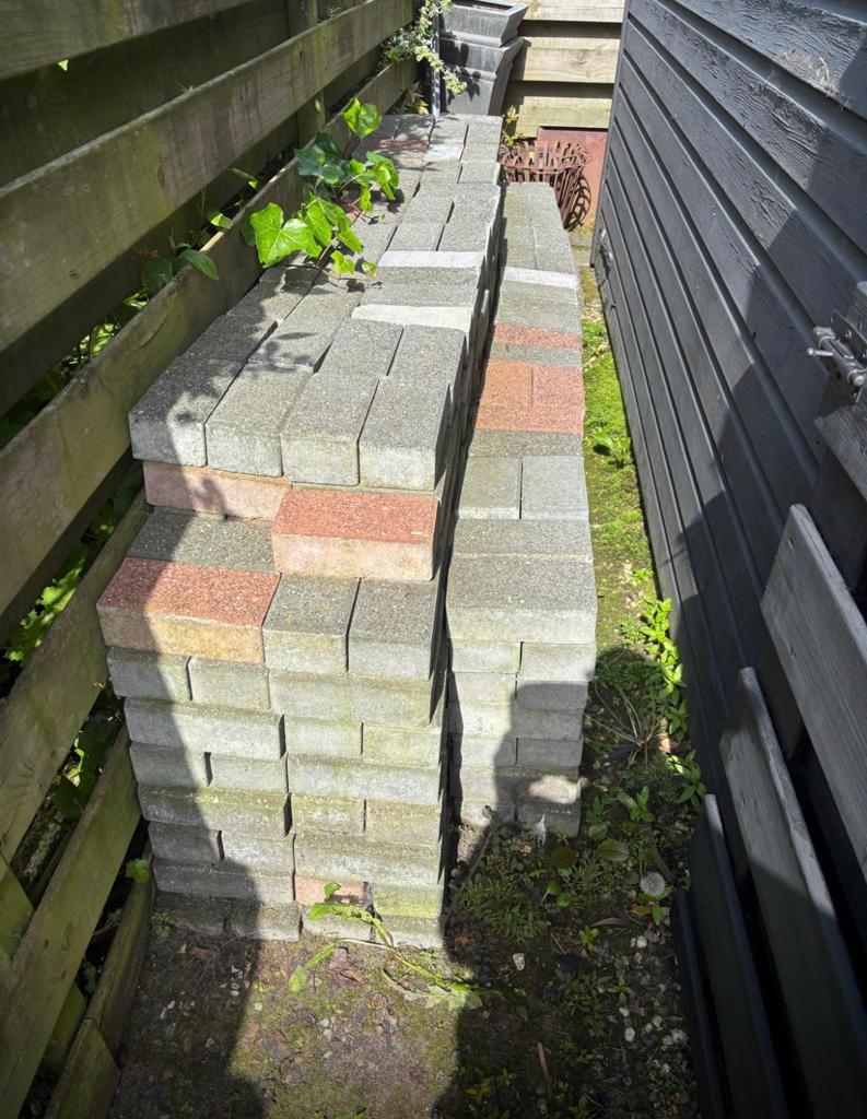 Klinkers 20m2 gratis, Ophalen, Gebruikt, Klinkers, 10 m² of meer