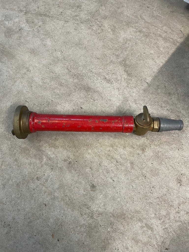 Vintage Brandspuitmondstuk - Rood en Messing, Ophalen of Verzenden, Gebruikt, Brandblusser