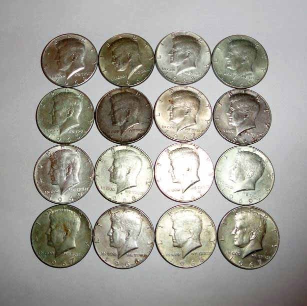 Half Dollars Kennedy zilver 1965-1966-1967-1968-1969, Ophalen of Verzenden, Noord-Amerika, Setje, Zilver