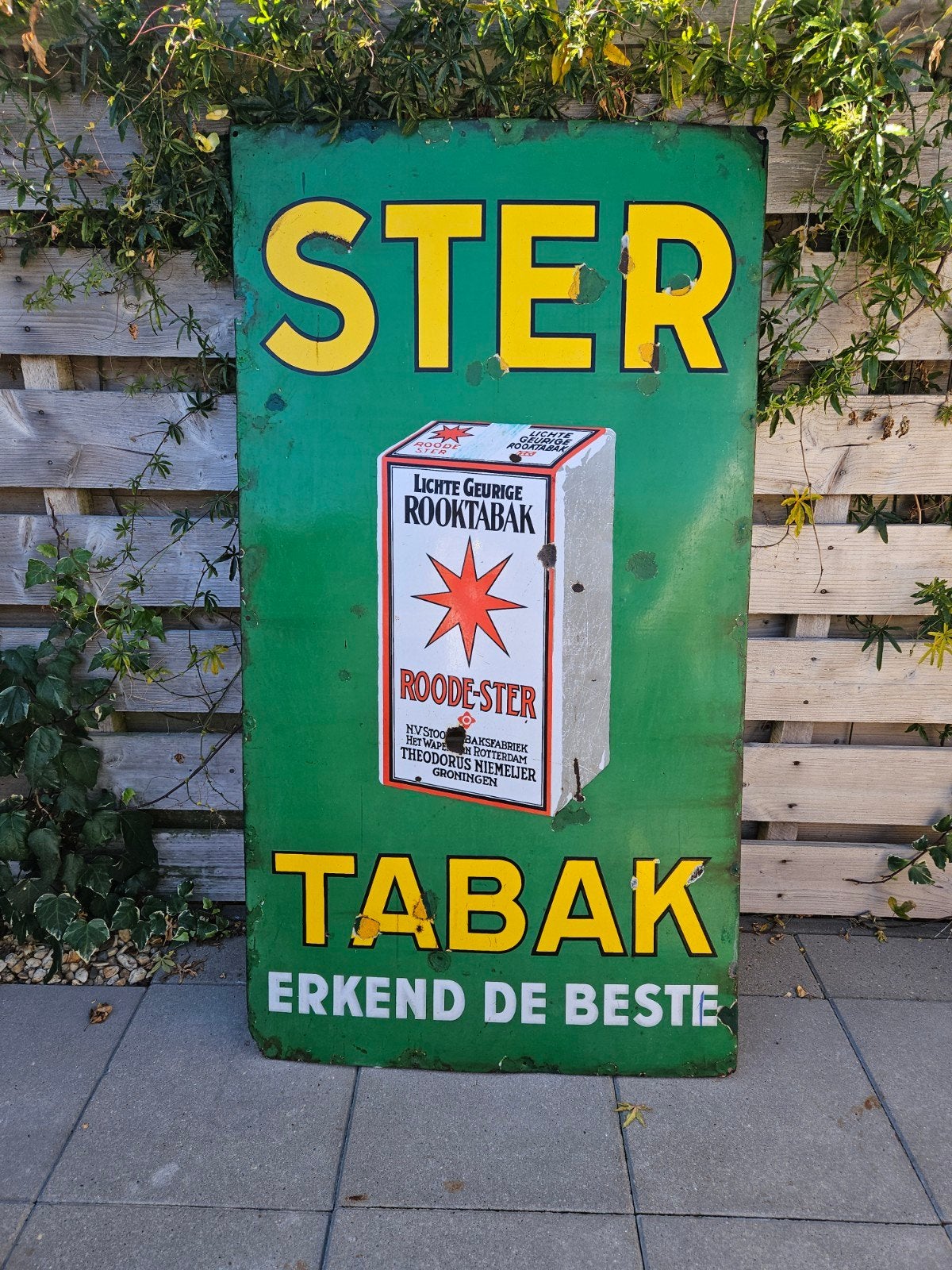 emaille bord, Ophalen, Gebruikt, Reclamebord