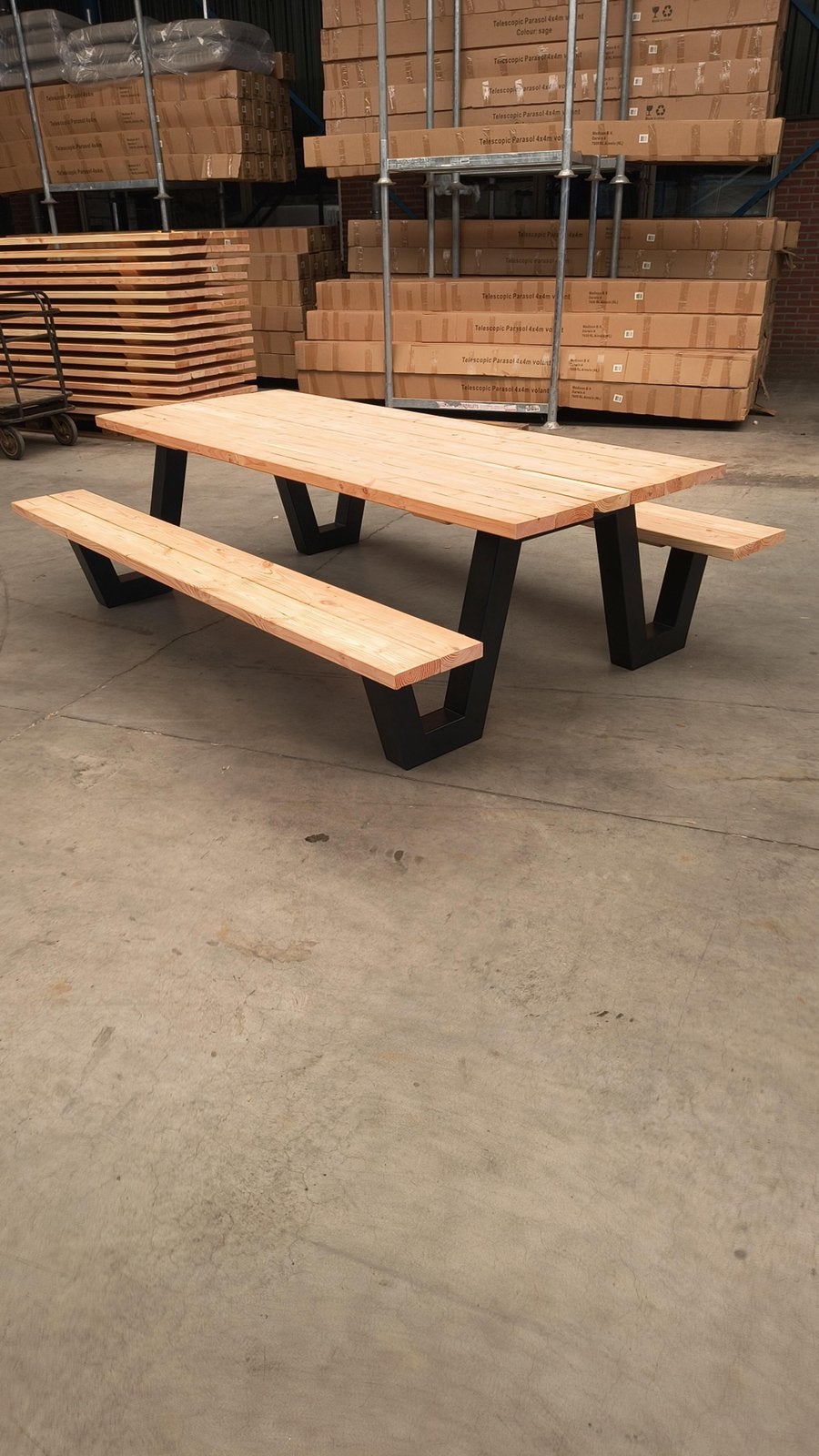 Gegalvaniseerd stalen potenonderstel voor picknicktafel, Ophalen, Zo goed als nieuw, Rechthoekig