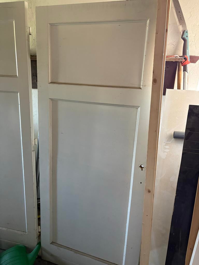 Witte binnendeur, paneeldeur, Ophalen, Gebruikt, 80 tot 100 cm, Binnendeur
