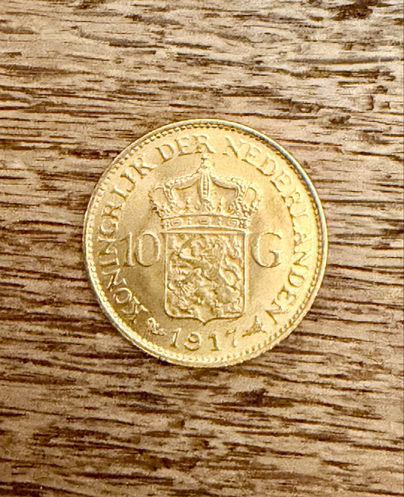 Gouden tientje Koningin Wilhelmina 1917, Koningin Wilhelmina, Losse munt, 10 gulden, Goud