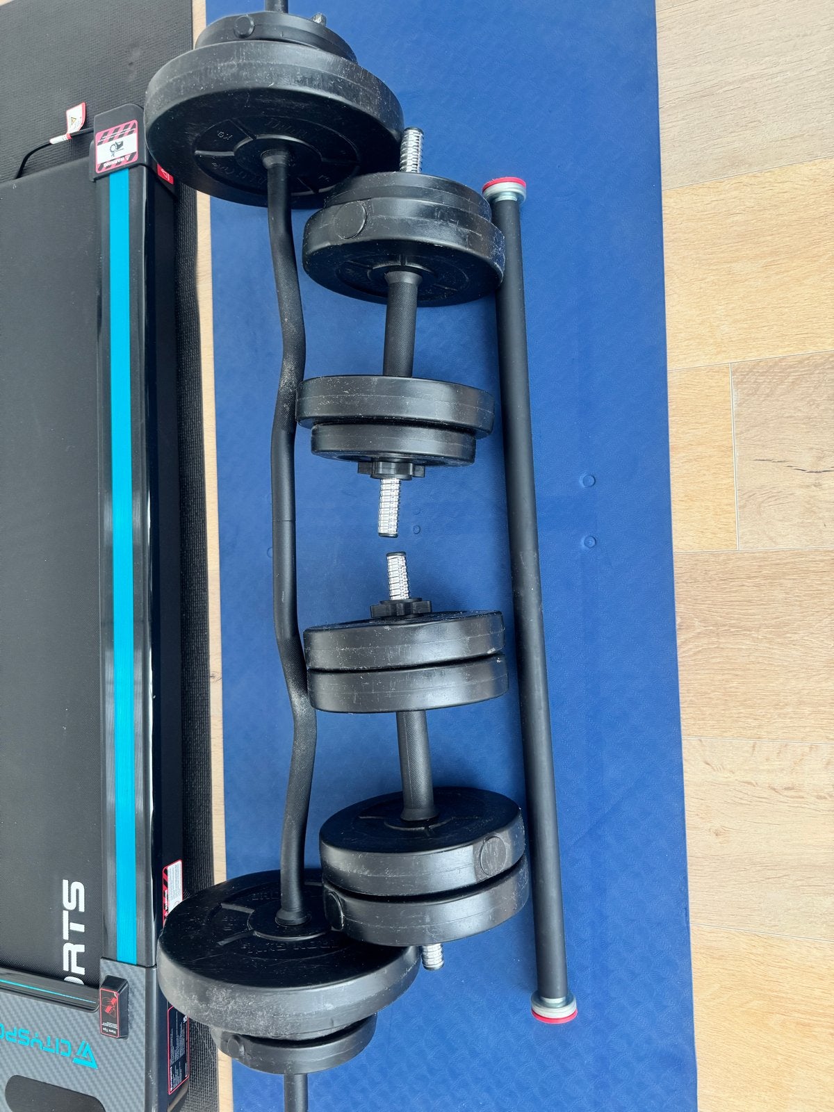 Complete Fitness Halterset met deurstang en Halterschijven, Ophalen of Verzenden, Gebruikt, Armen, Halterset