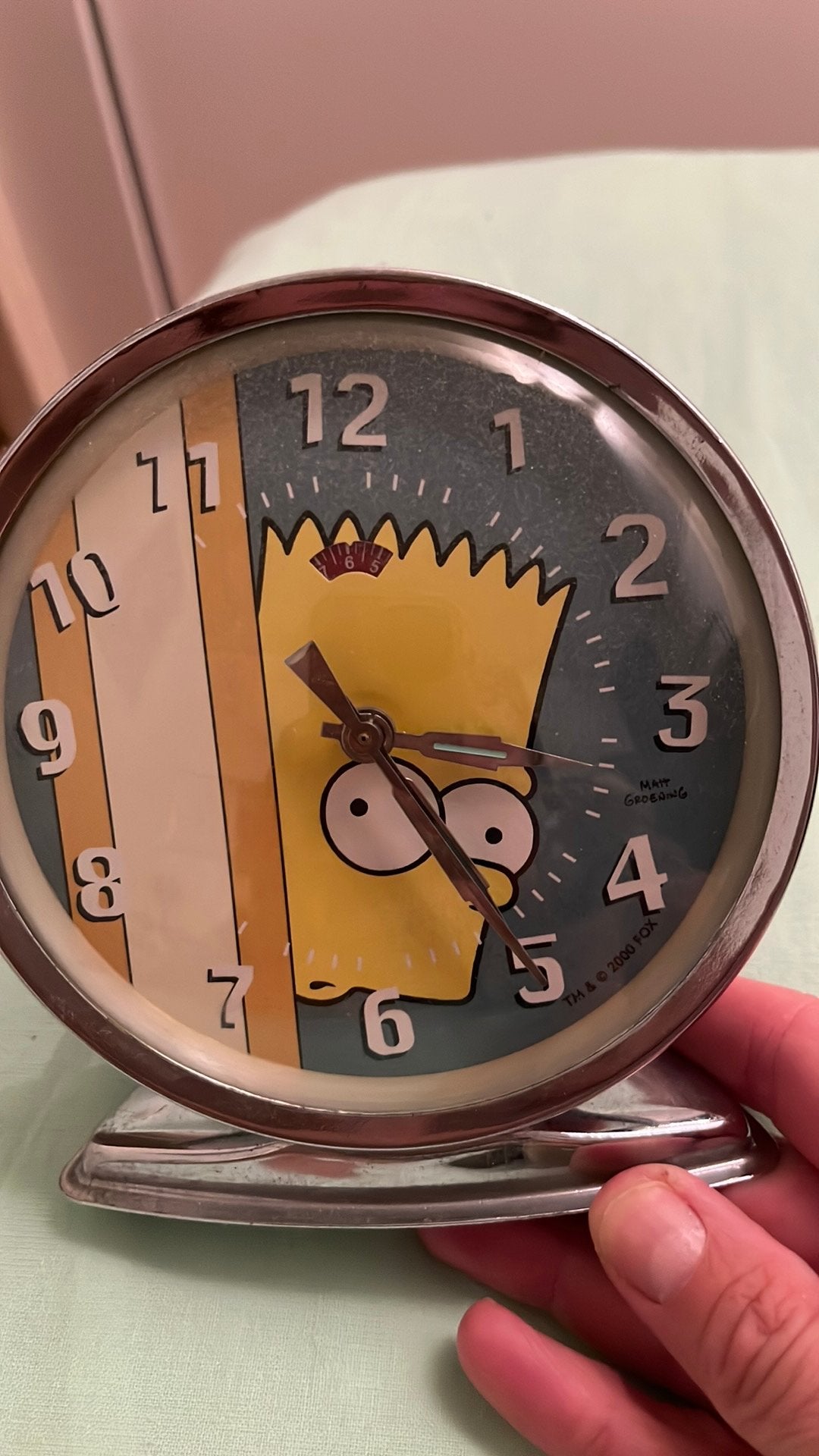 Leuke Bart Simpson wekker, Zichtbaar uurwerk, Analoog, Ophalen of Verzenden, Zo goed als nieuw