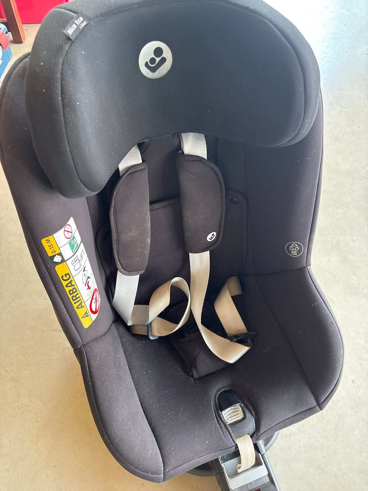 Maxi-Cosi Mica Eco i-Size autostoel - Zwart, Ophalen, Gebruikt, 0 t/m 18 kg, Verstelbare rugleuning