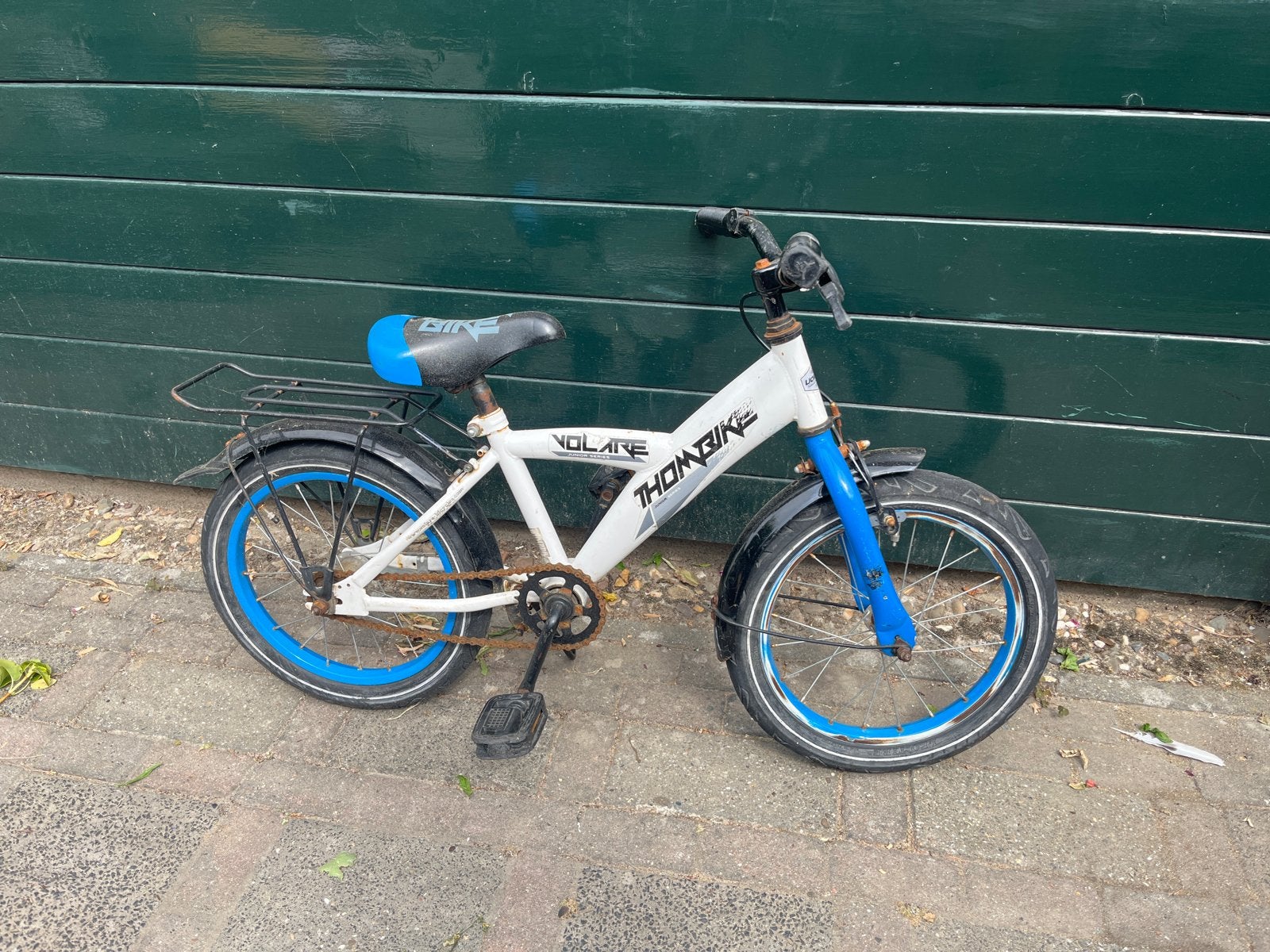 Volare ThomBike Kinderfiets - Wit/Blauw, Ophalen, Gebruikt, Terugtraprem, 16 tot 20 inch