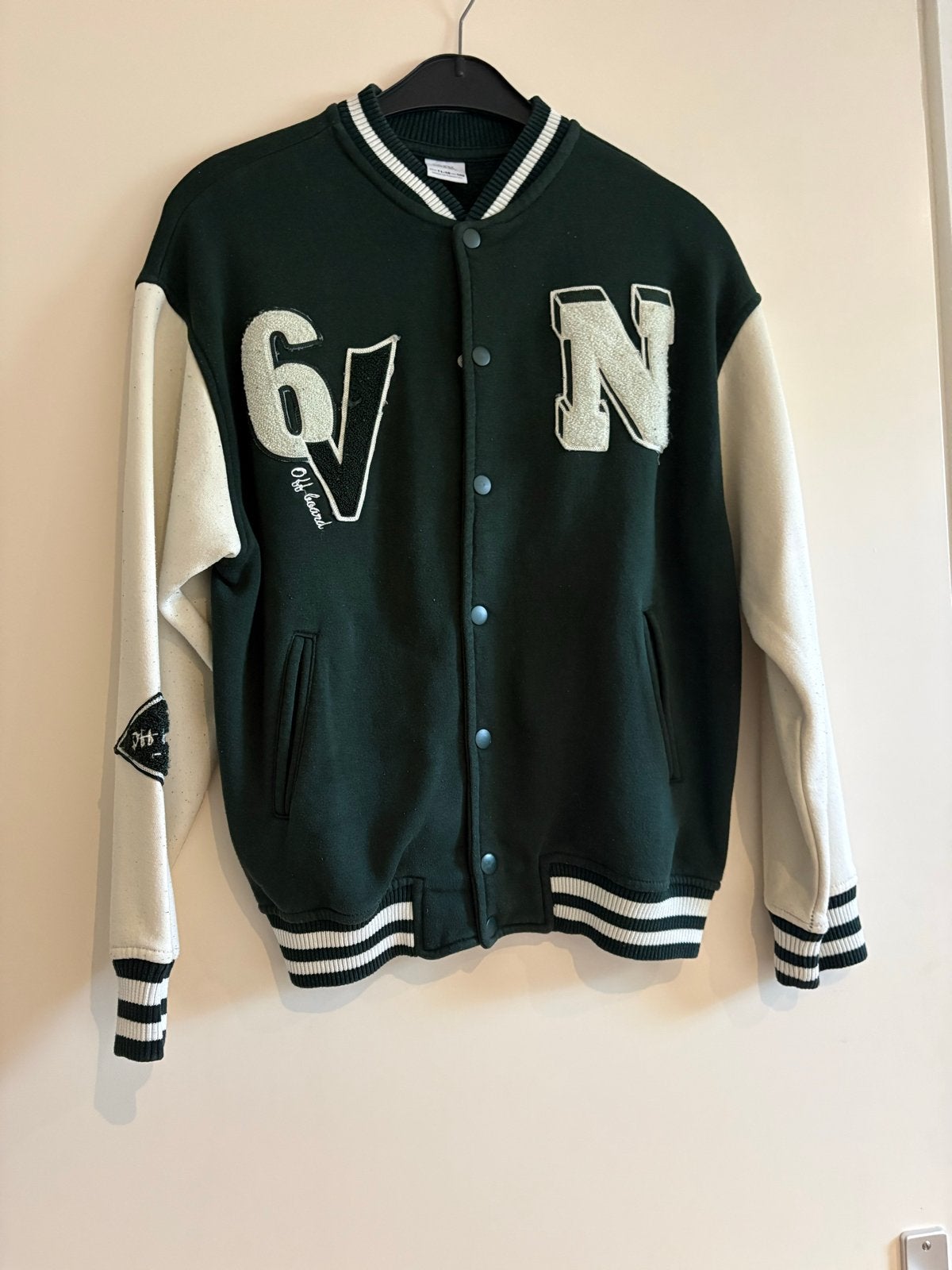 Zara Varsity Jacket Groen Maat 152 (11-12 jaar), Ophalen of Verzenden, Gebruikt, Jongen of Meisje, Jas