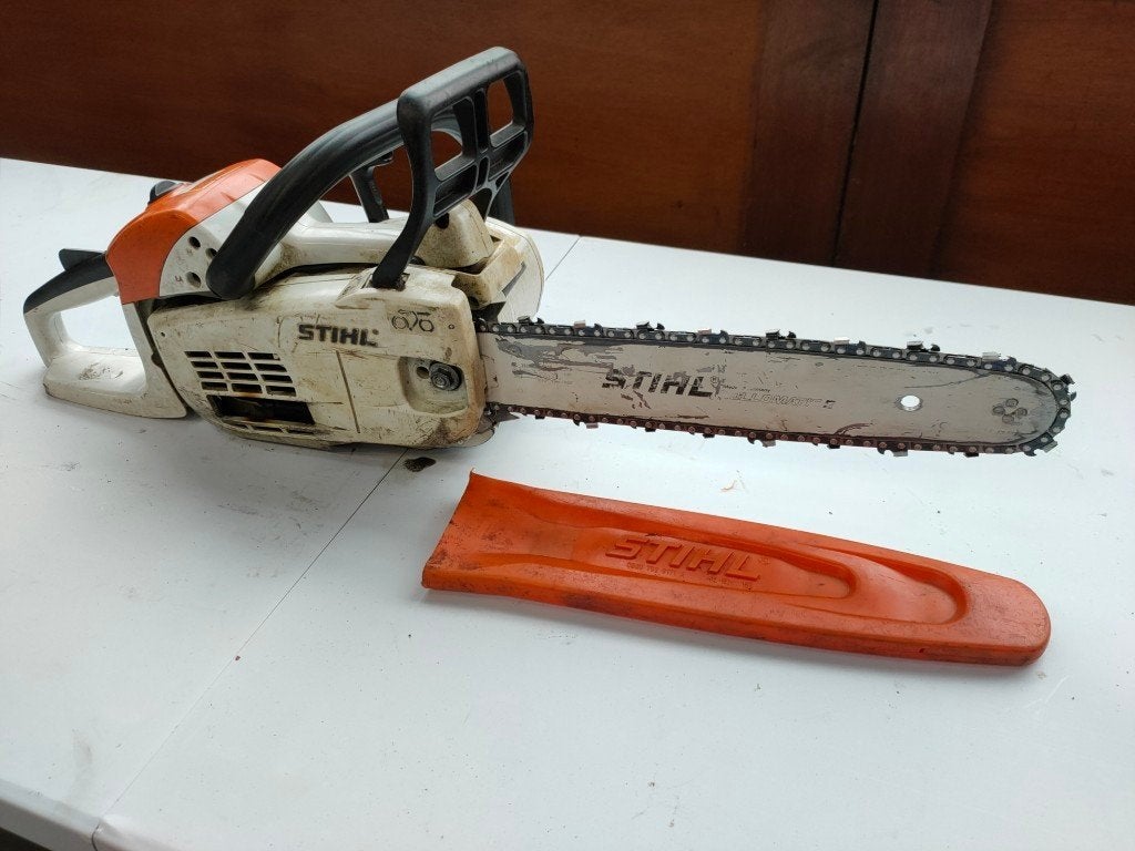 Stihl MS 201/C kettingzaag, Tuin en Terras, Stihl, Gebruikt, Kettingzaag, Ophalen of Verzenden
