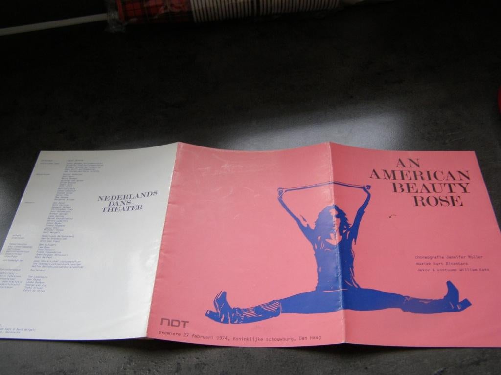 Programmaboekje ballet An Americain Beauty Rose 1974 - NDT, Ophalen, Gebruikt, Overige typen