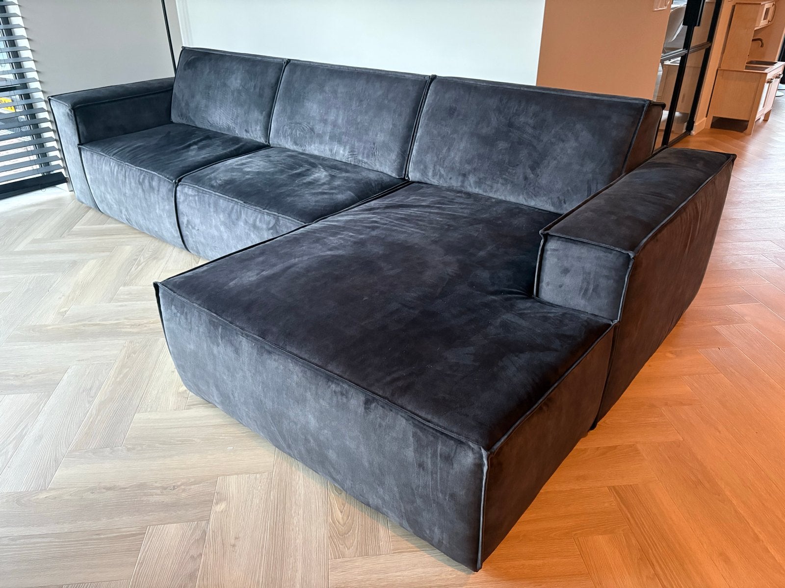 Sevn Tori loungebank met verstelbare rugleuning - antraciet, Huis en Inrichting, Ophalen, Gebruikt, 100 tot 125 cm, Hoekbank