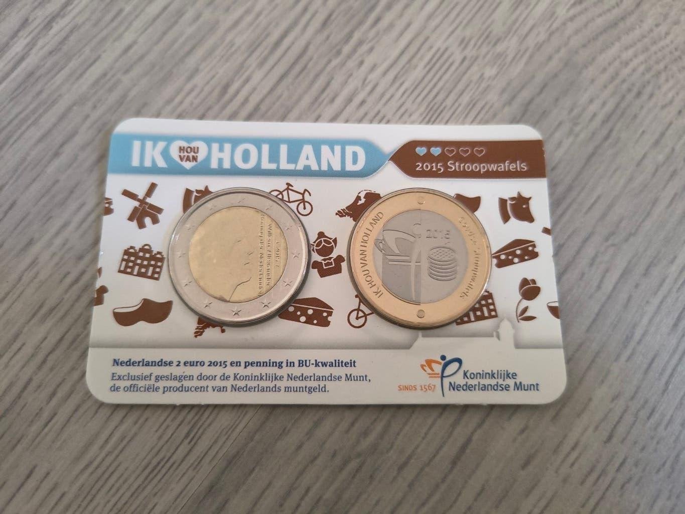 BU en UNC Coincard Jaar 2015 - 8 (Herdenkings)munten, Ophalen of Verzenden, Koningin Beatrix, Euro's