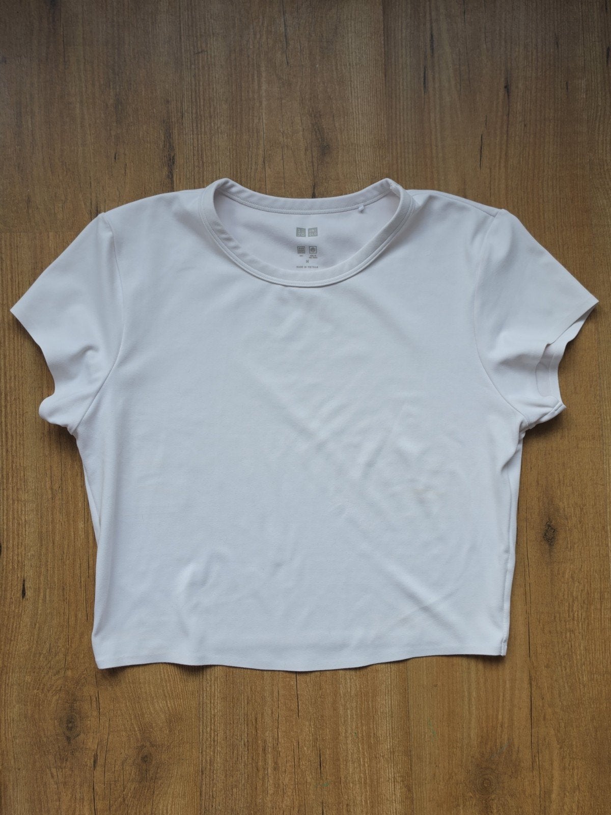Uniqlo cropped wit T-shirt, maat M, Maat 38/40 (M), Wit, Ophalen of Verzenden, Korte mouw