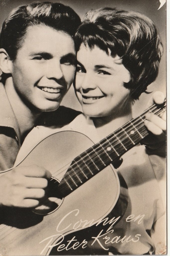 Oude Kaart Conny en Peter Kraus, Verzamelen, Verzenden, 1940 tot 1960, Ongelopen, Sterren en Beroemdheden