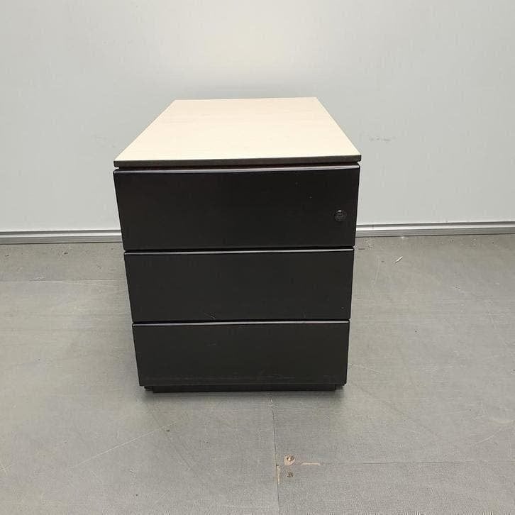ladekast ladeblok zwart metaal 51x43x78 cm, Ophalen, Minder dan 50 cm, Gebruikt, 3 of 4 laden