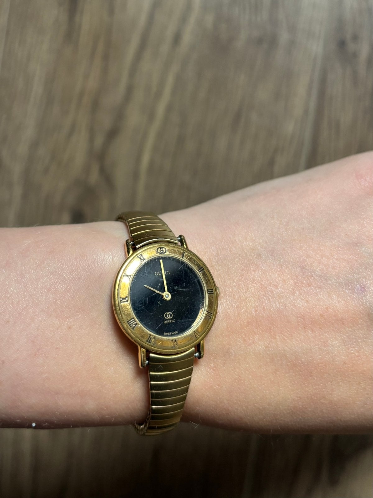 Vintage gucci horloge, Ophalen of Verzenden, Zo goed als nieuw, Staal, Overige merken