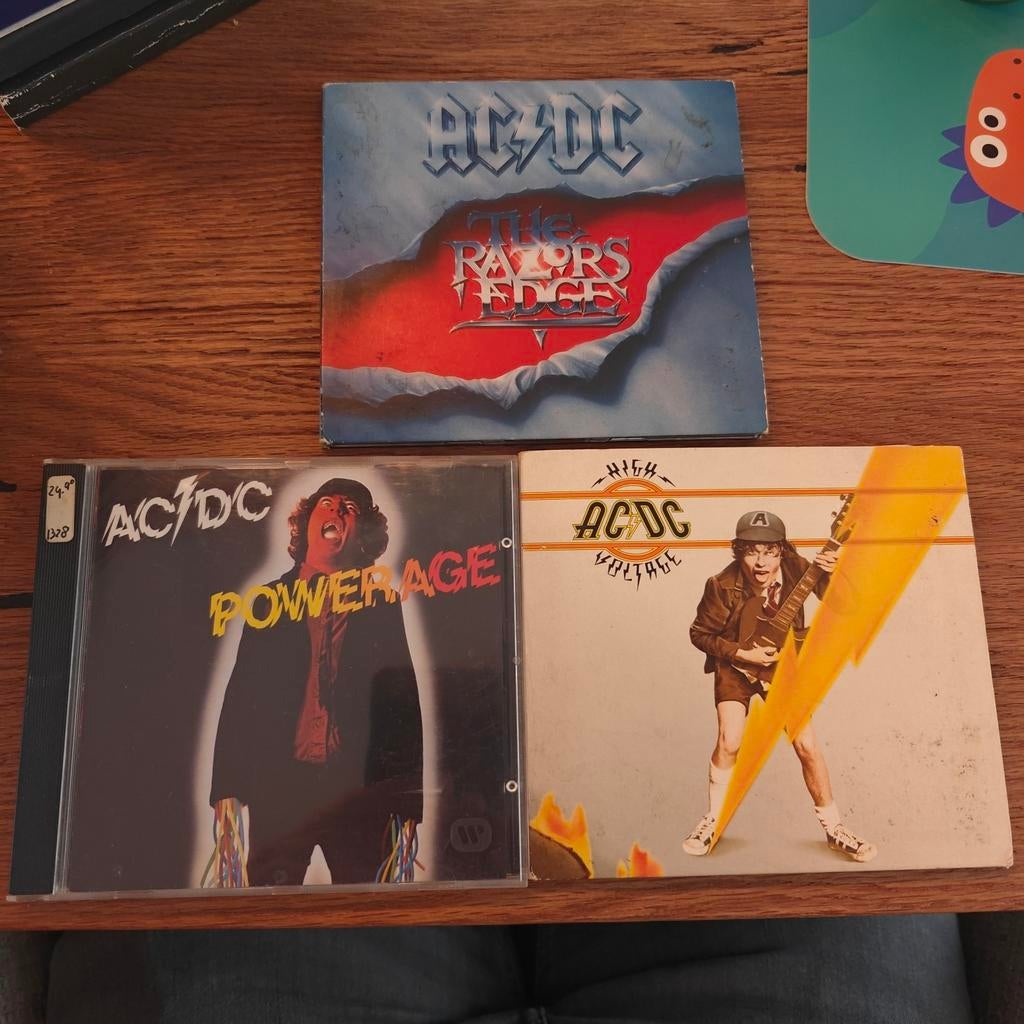 AC/DC CD's: Powerage, High Voltage + The Razors Edge, Ophalen of Verzenden, 1970 - 1979, Gebruikt