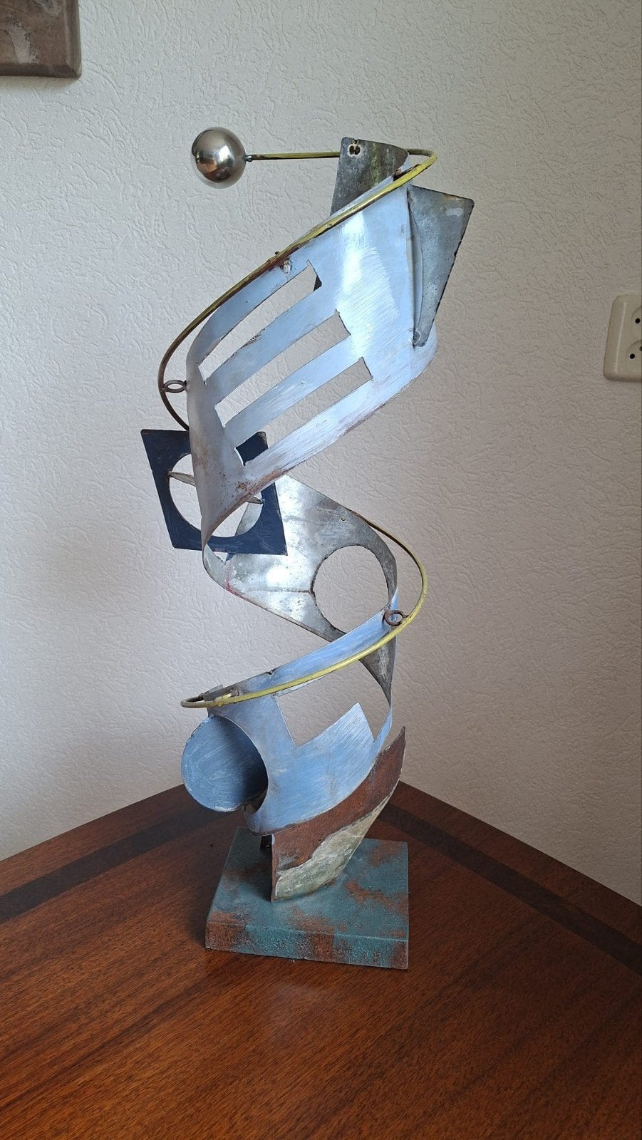 Abstracte metalen sculptuur, spiraalvormig, 50 - 100 cm, Beeld, Abstract, Handgemaakt