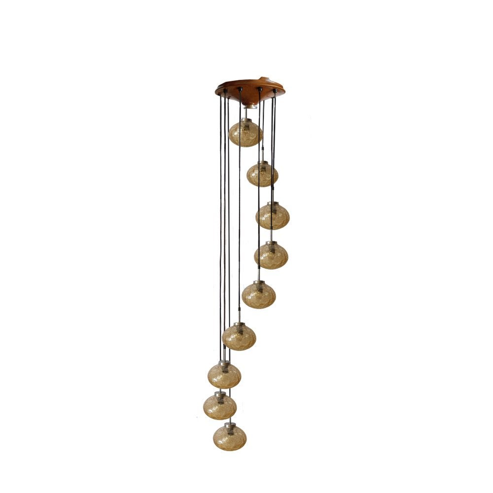Mid-Century Cascading Pendant Lamp from Doria, 1970s, Ophalen, -, -, Glas