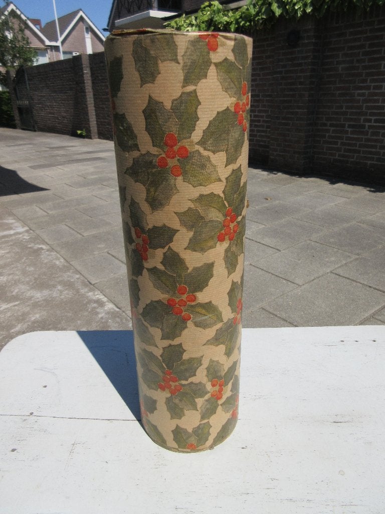 Vintage rol inpakpapier met kerstafbeelding, Ophalen of Verzenden, Nieuw