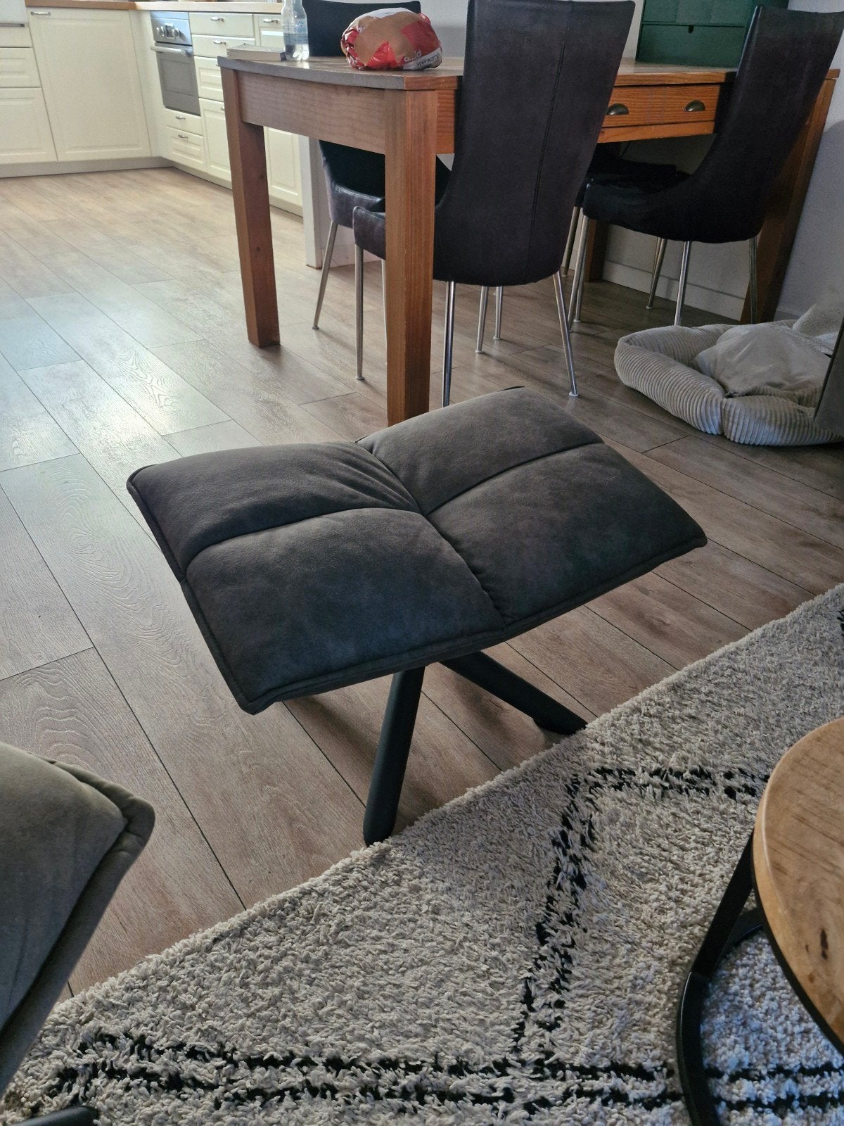 Hocker Clayton - antraciet - 45x64x41,50 cm, Ophalen, 50 tot 75 cm, Zo goed als nieuw, Rechthoekig