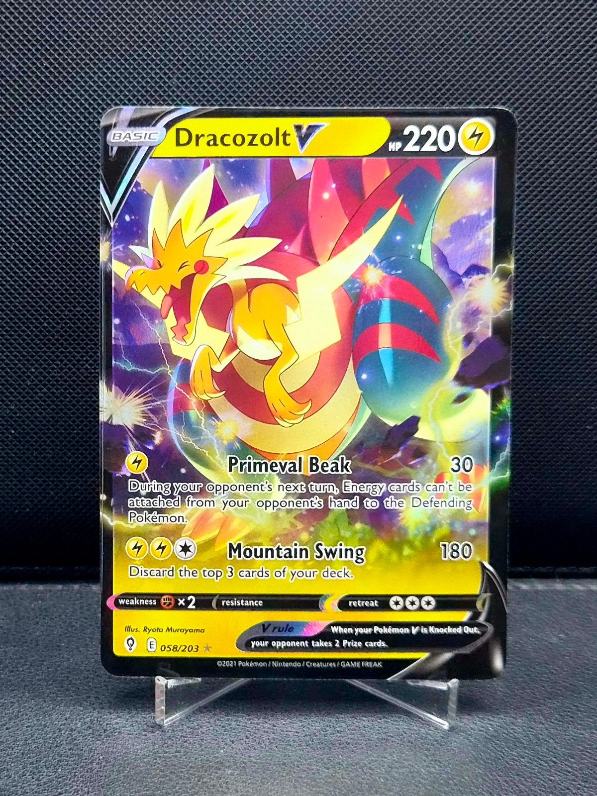 Dracozolt V 058/203 Evolving Skies MISCUT, Ophalen of Verzenden, Zo goed als nieuw