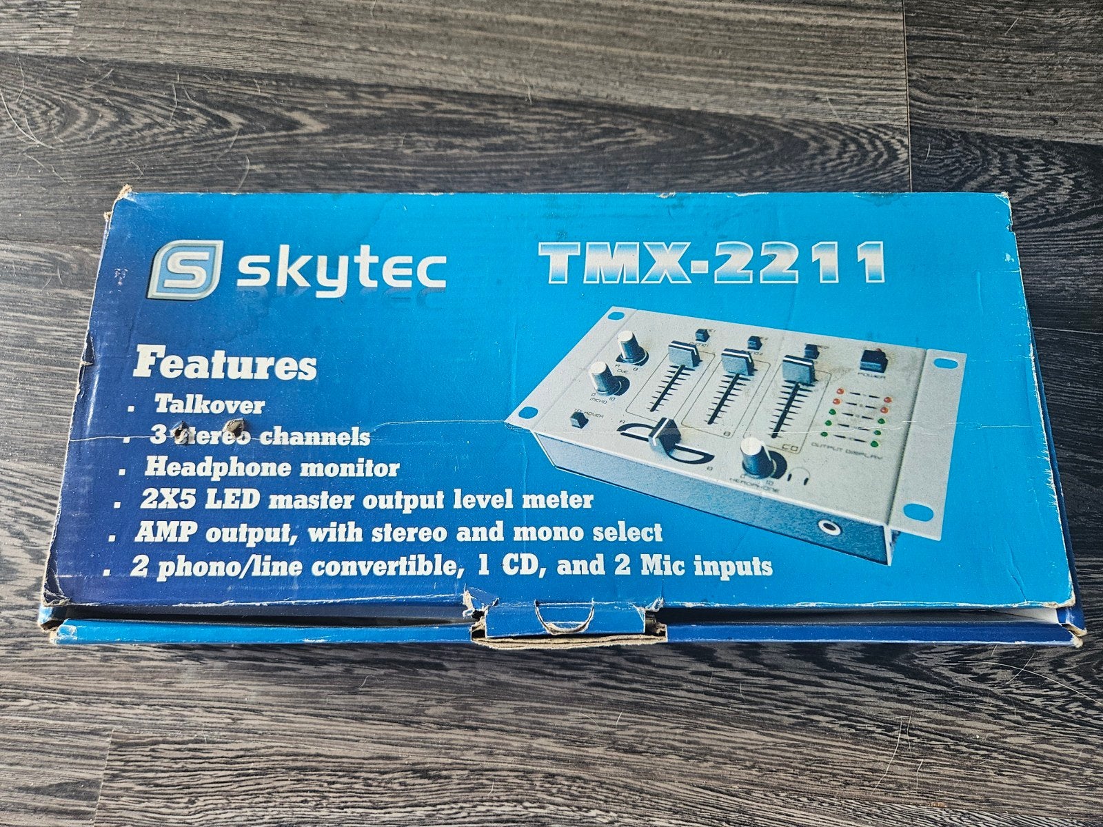 Skytec TMX-2211 DJ Mixer - Compacte 3-kanaals mixer, Ophalen, Gebruikt, Minder dan 5 kanalen, Microfooningang