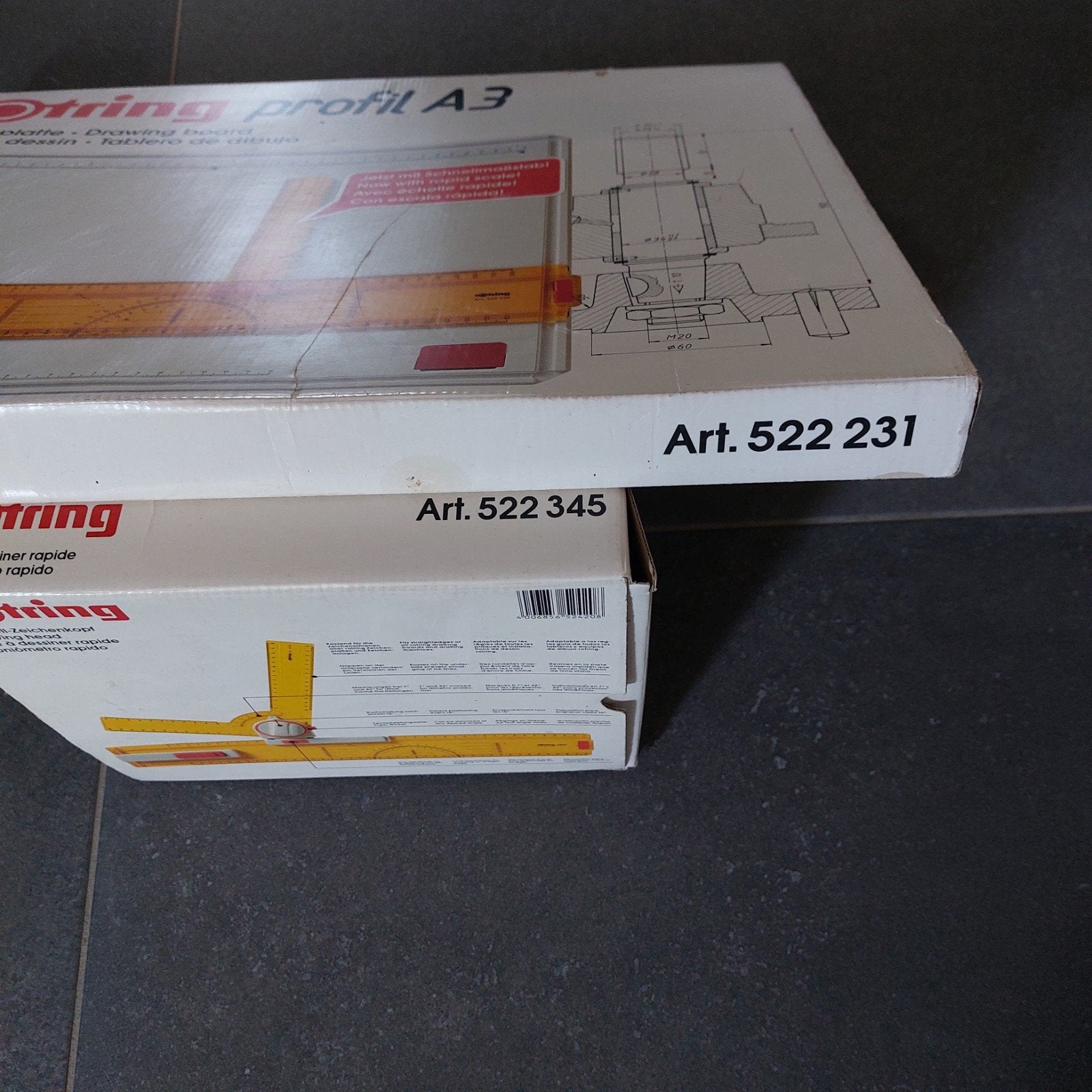 Rotring Tekenbord A3 met Tekenhaak en Geodriehoek, Doe-het-zelf en Verbouw, Tekentafels, Ophalen of Verzenden, Zo goed als nieuw