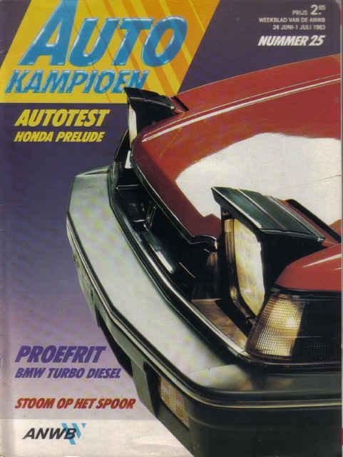 Autokampioen 25 1983 : Honda Prelude - Audi 100 - BMW 524 td, Ophalen of Verzenden, Gelezen, Algemeen