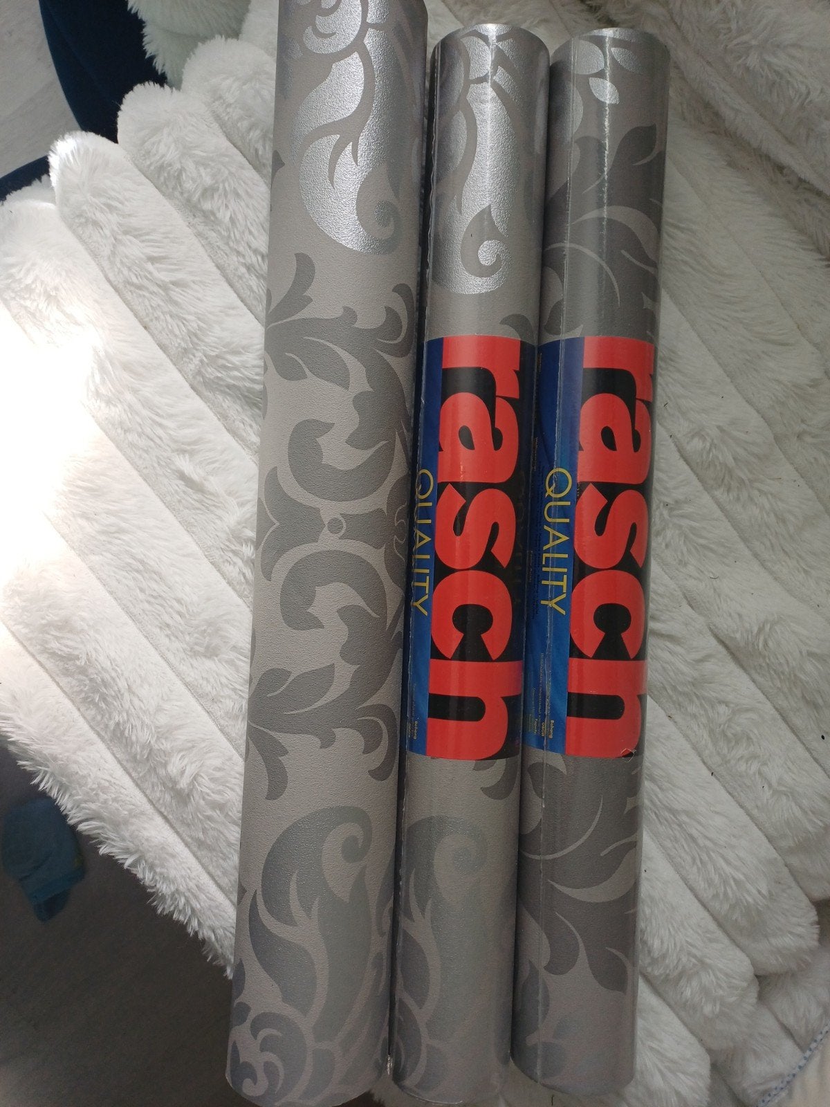 Rasch Quality Behang - Grijs/zilver 2,5 rol, Ornamentaal, Overige typen, Rasch, Ophalen of Verzenden