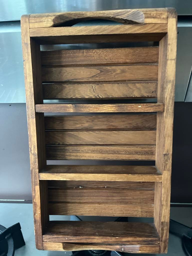 Houten kruidenrekje met 3 planken, Ophalen, Gebruikt