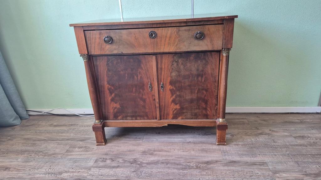 Antiek Biedermeier Kastje met Lade en Deuren, Antiek en Kunst, Ophalen