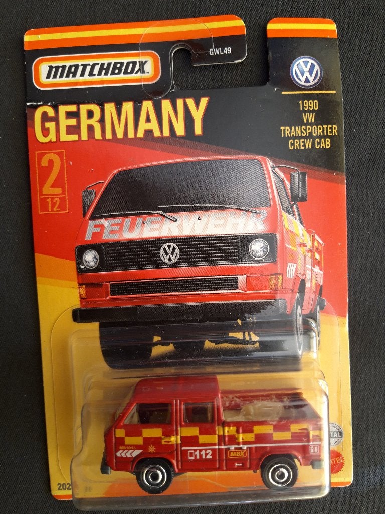 Matchbox VW T3 dubbele cabine Pick Up 1990 Feuerwehr rood, Ophalen of Verzenden, Nieuw, Auto