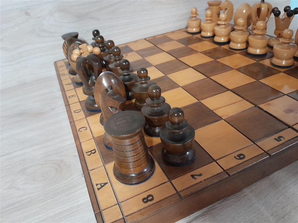 Schaak set hout - s3034, Verzenden, Zo goed als nieuw