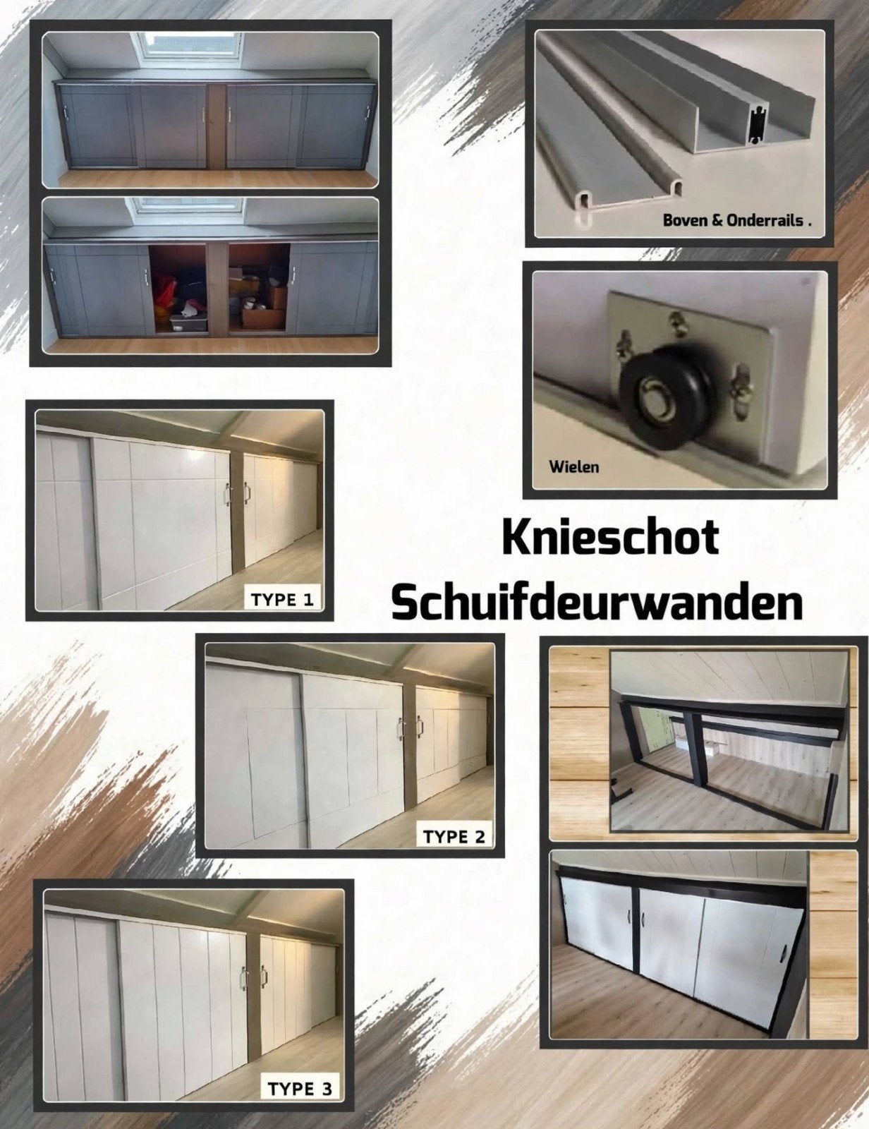 Knieschotwand Schuifdeurwanden, Ophalen of Verzenden, Nieuw, Binnendeur
