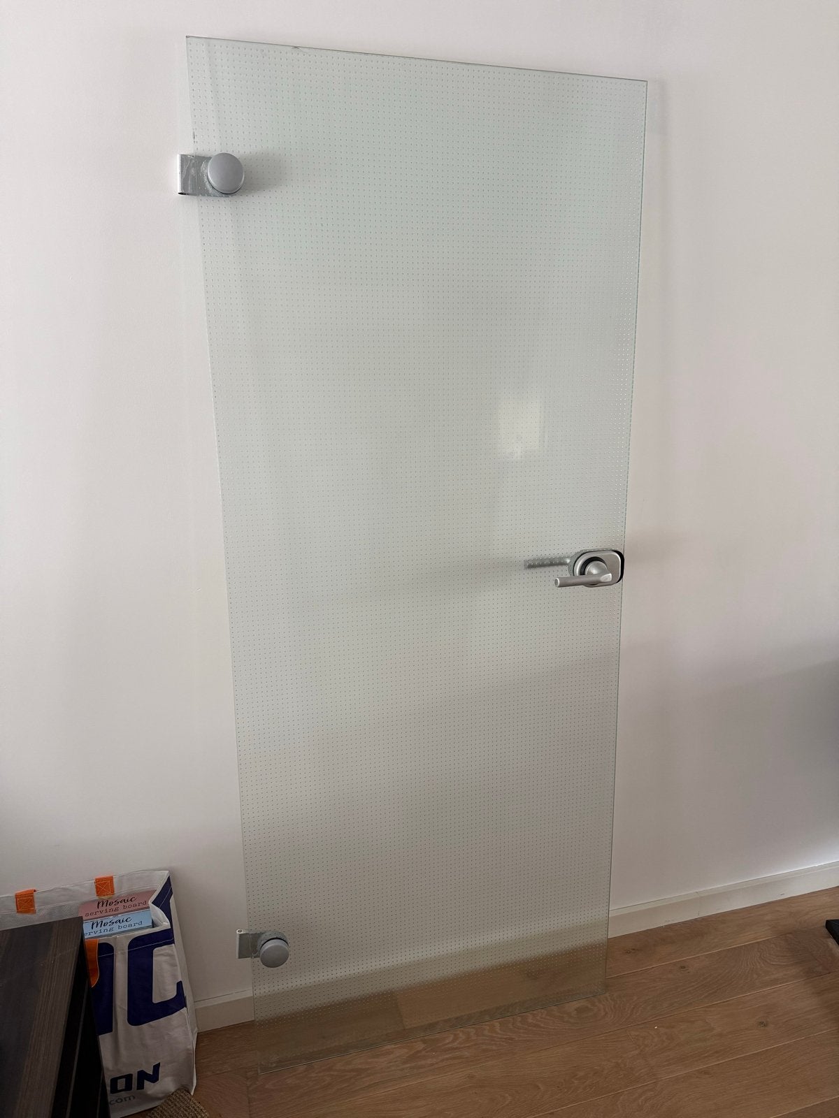 Glazen binnendeur van veiligheidsglas 200,5x83cm, Ophalen, Gebruikt, 80 tot 100 cm, Binnendeur