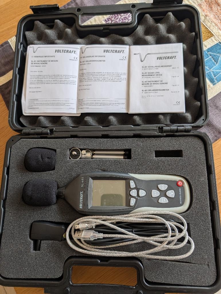 Voltcraft geluidsniveau meter in koffer, Doe-het-zelf en Verbouw, Ophalen, Zo goed als nieuw, Geluid