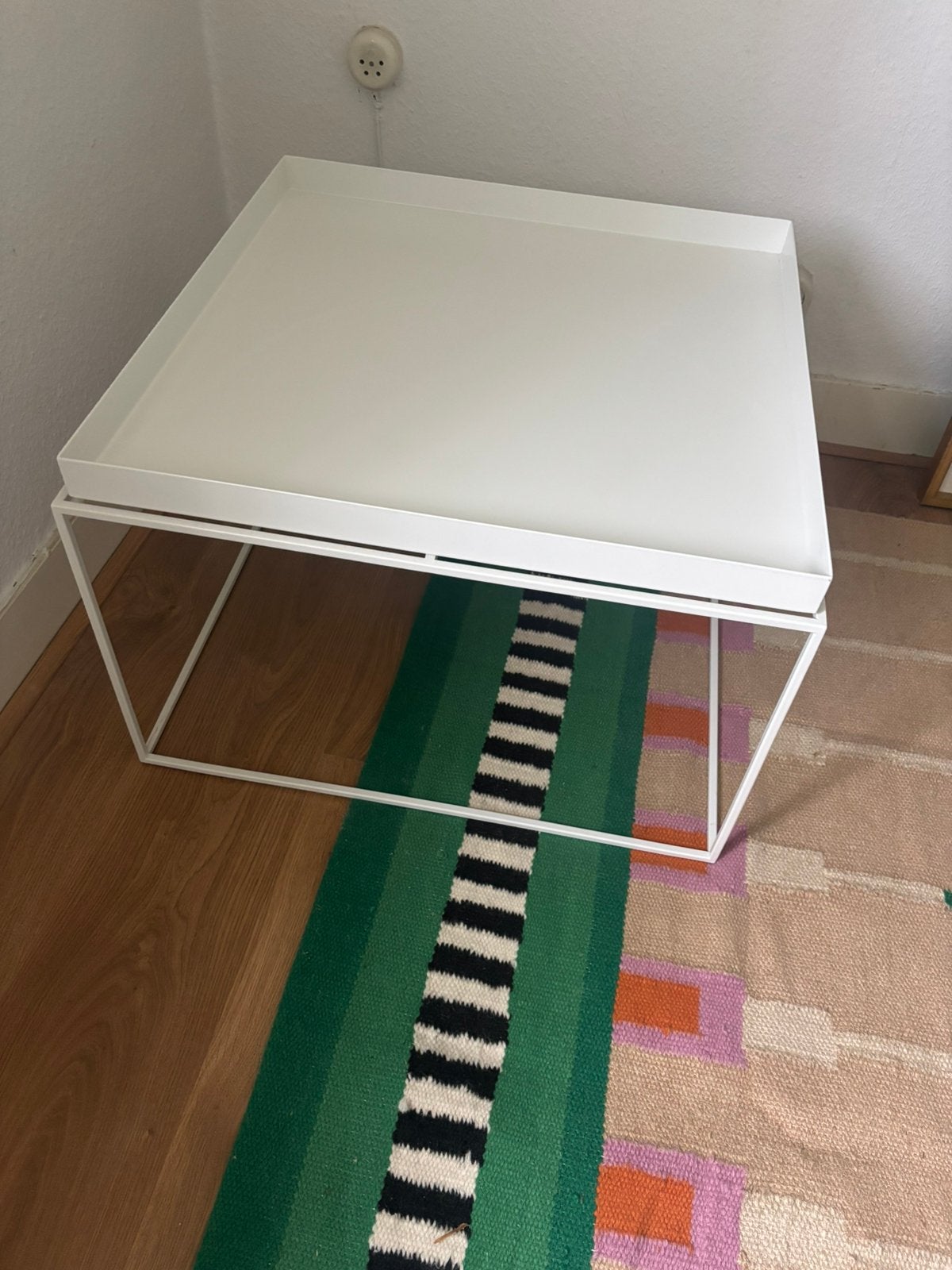 Hay tray salontafel wit 60 x 60 cm, Ophalen, Zo goed als nieuw, Vierkant, 50 tot 100 cm