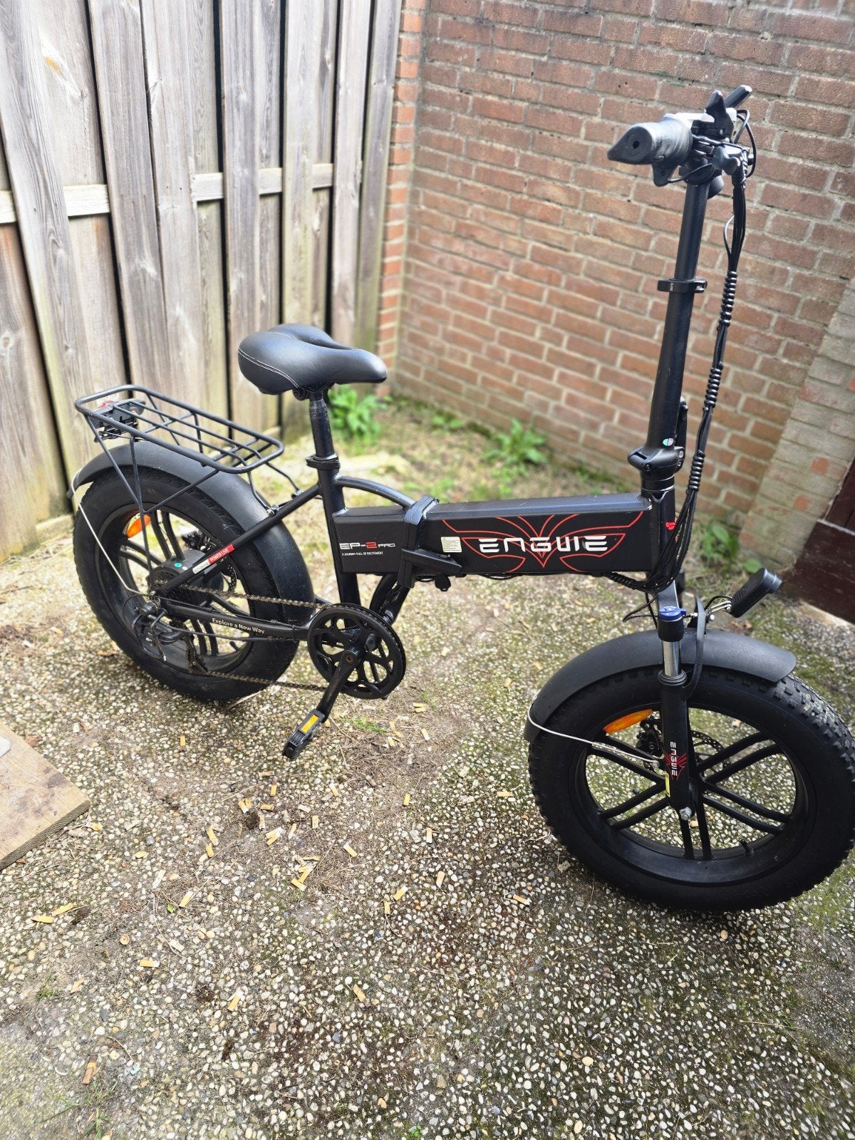 Engwe E-bike ep 2 pro - Fatbike - Opvouwbaar - Zwart, Zo goed als nieuw, Minder dan 47 cm, 30 tot 50 km per accu, Ophalen