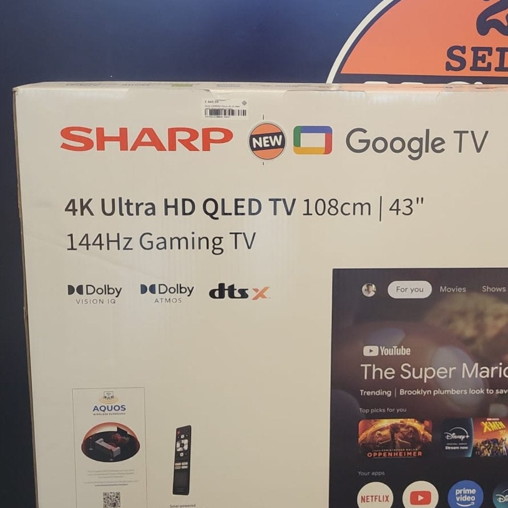 Sharp 43GR8265 43inch 4K UH Qled 144Hz Smart Google TV Nieuw, Sharp, Nieuw, https://global.sharp/contact/, 1 Takumi-cho, Sakai-ku, Sakai City, Osaka 590-8522, Japan